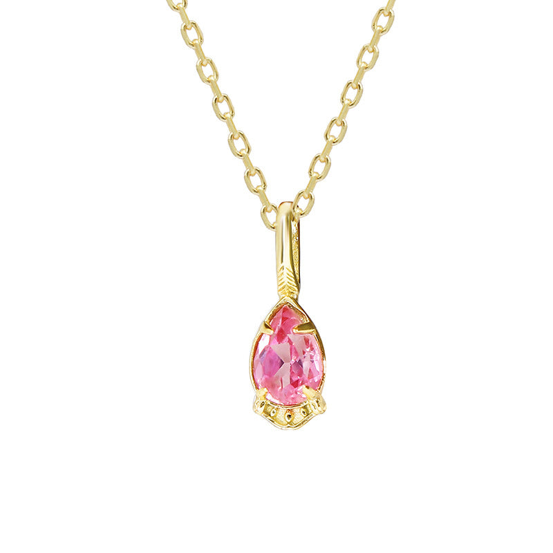 Red corundum double stone silver pendant, view 4 - MRSLM