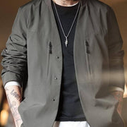 men's collarless casual suit jacket - MRSLM