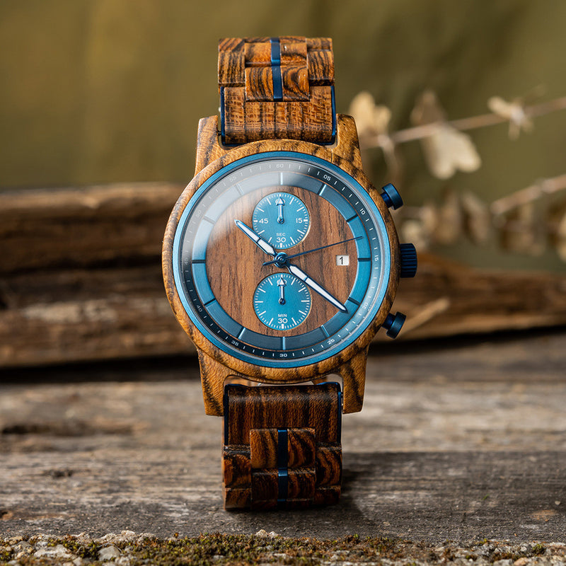 Men's wood sports watch, view 2 - MRSLM