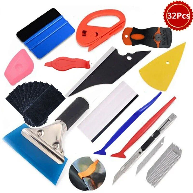 Car Vinyl Tint Film Tool Kit with Magnetic Holder and Carving Knife