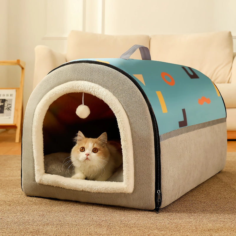 plush pet bed house, view 4 - MRSLM