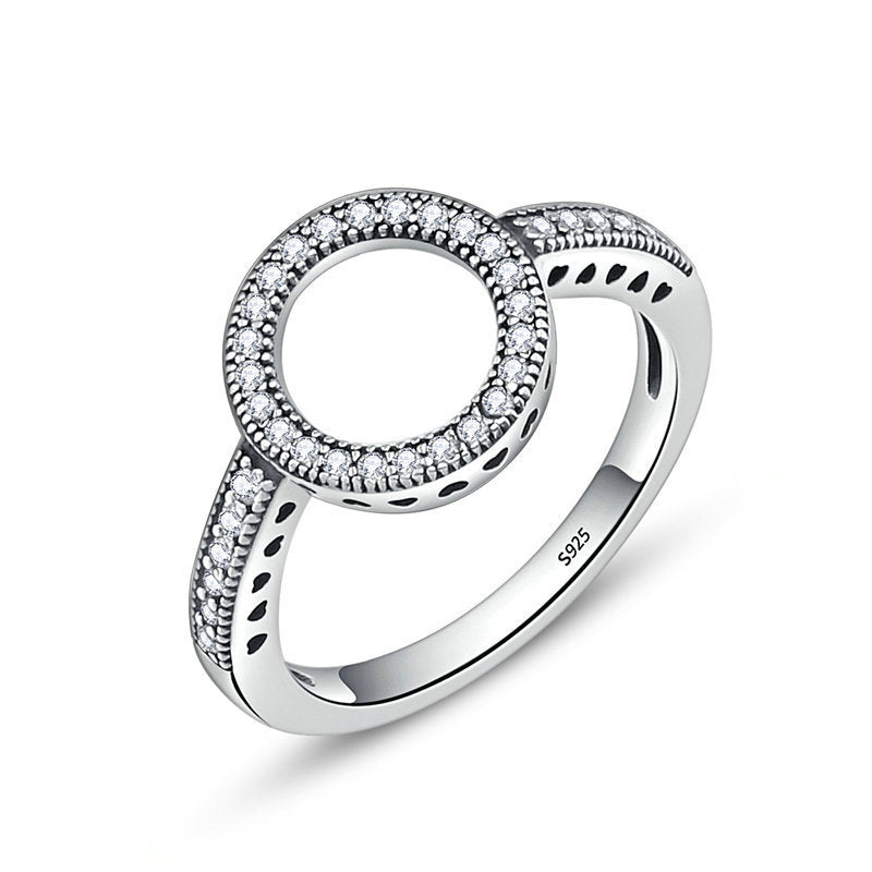 S925 silver simple inlaid ring - MRSLM