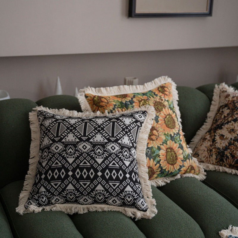 jacquard floral cushion cover, view 9 - MRSLM