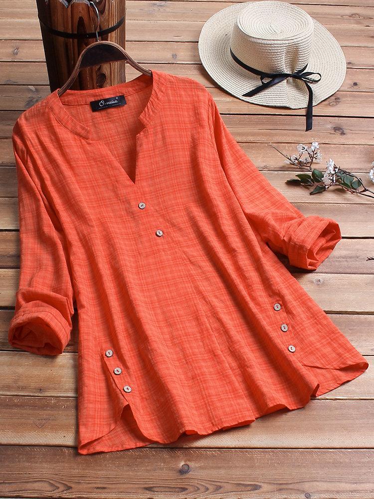 women's irregular hem button top, view 4 - MRSLM