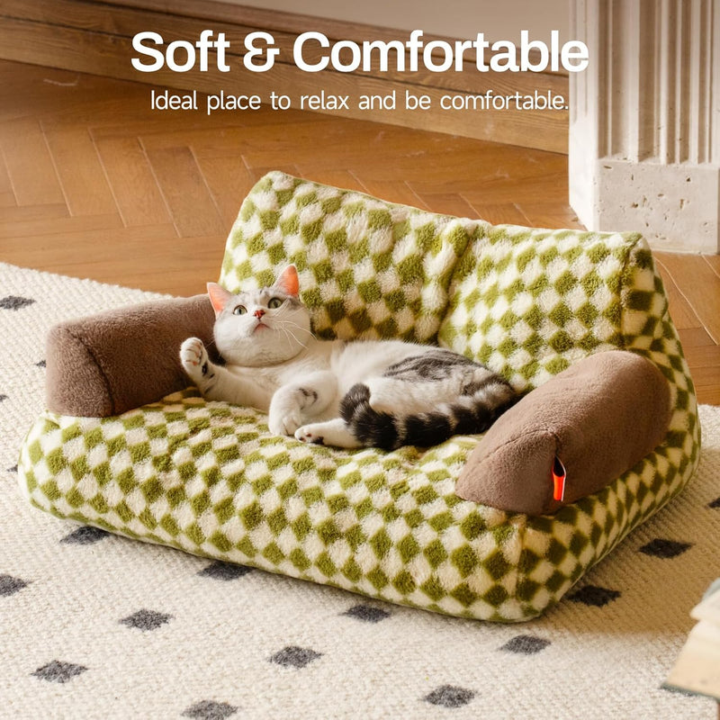 soft fluffy cat sofa bed, view 3 - MRSLM