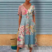 v-neck mid-length a-line dress - MRSLM