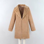 Women's long faux fur coat, view 5 - MRSLM