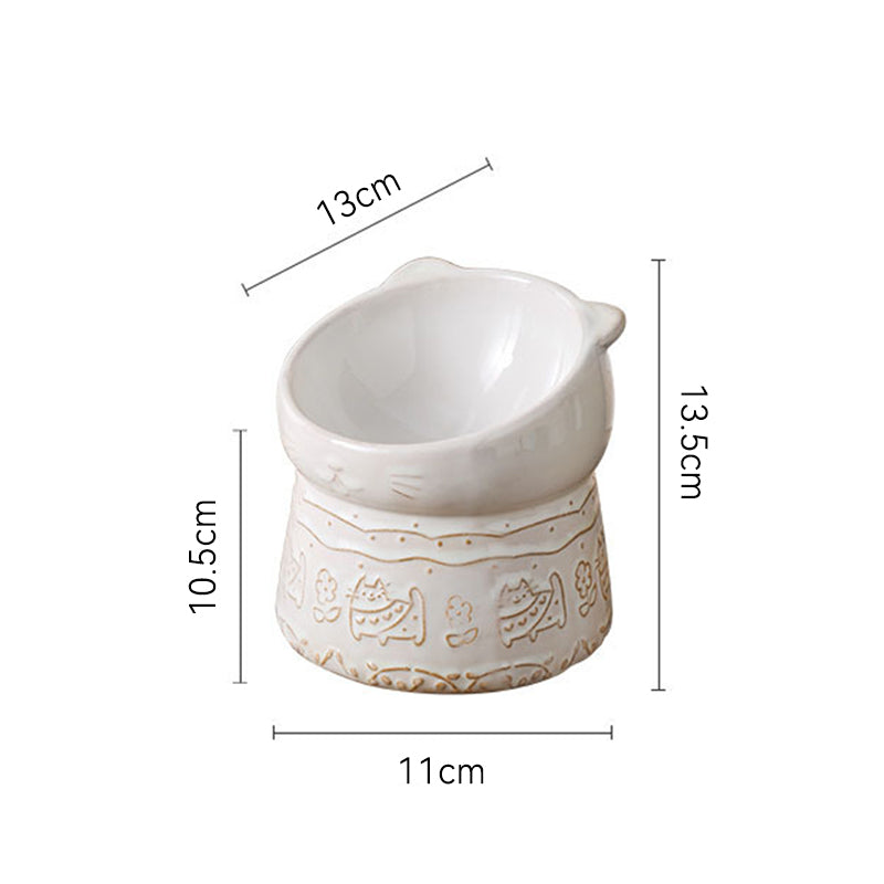 japanese style ceramic cat bowl, view 7 - MRSLM