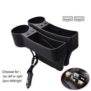 leather car seat gap organizer with dual usb, view 5 - MRSLM
