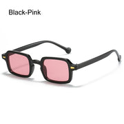Retro rivet gradient square sunglasses, view 2 - MRSLM