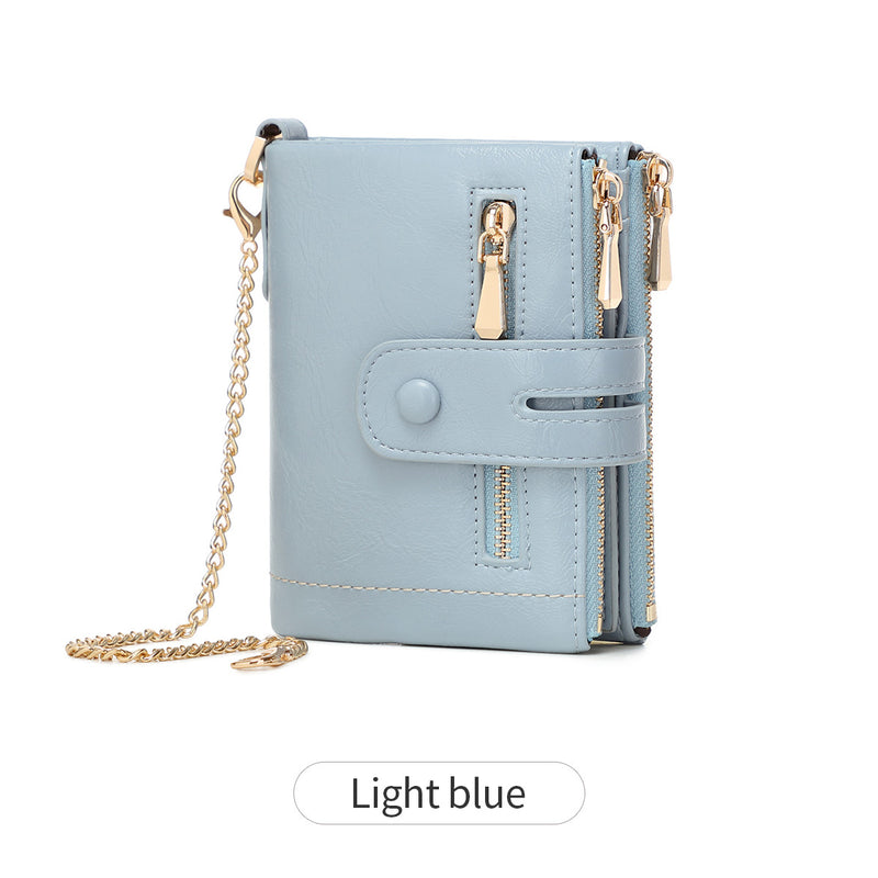 women's short pu leather wallet, view 6 - MRSLM