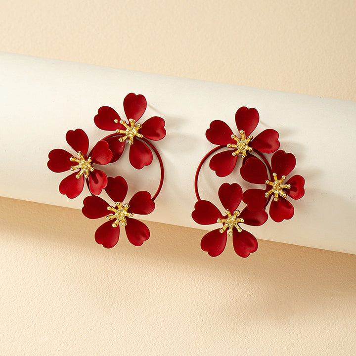 Luxurious Camellia Flower Dangle Earrings for Women