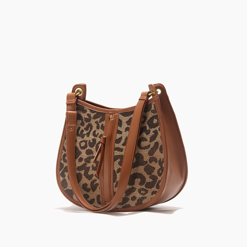 leopard saddle shoulder bag, view 2 - MRSLM