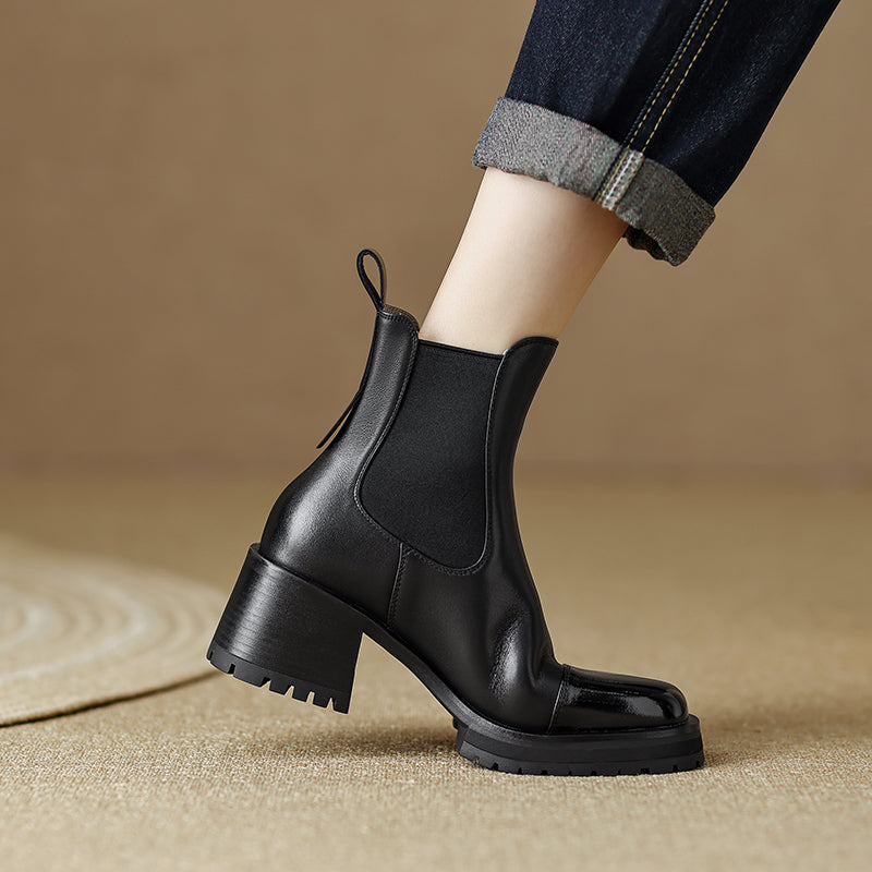 genuine leather retro ankle boots, view 8 - MRSLM