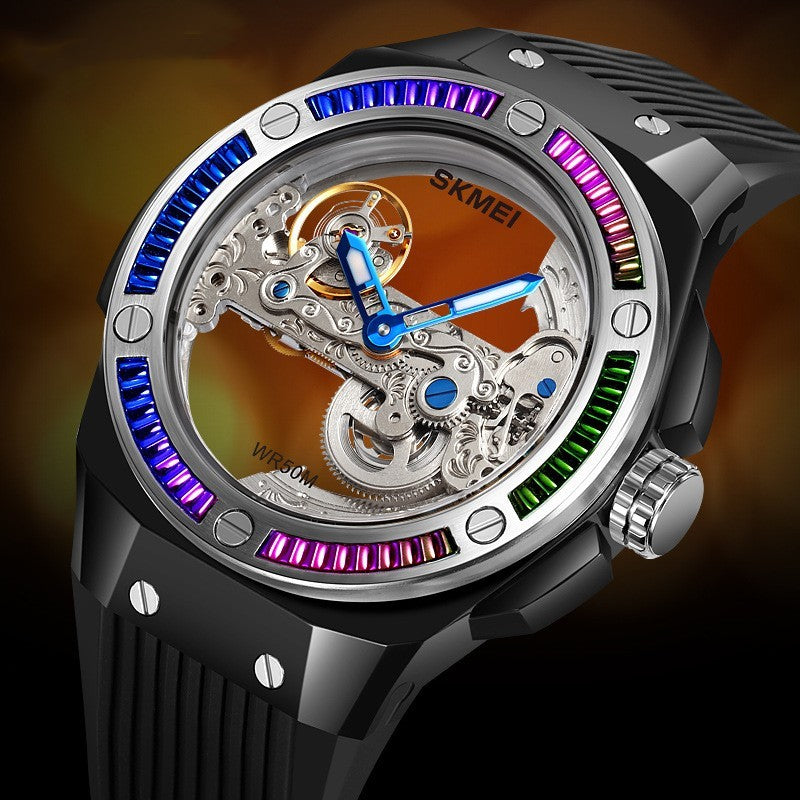 Men's hollow mechanical automatic watch, view 6 - MRSLM