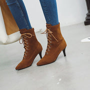 Pointed-toe stiletto ankle boots, view 3 - MRSLM