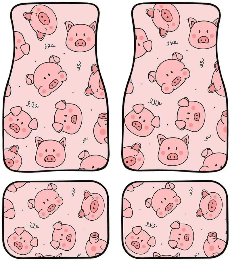 pink pig waterproof car floor mats, view 2 - MRSLM