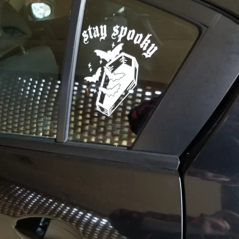 goth bat vinyl car decal, view 11 - MRSLM