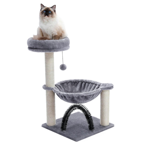 compact cat tree tower with hammock - MRSLM