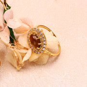 silver plated antique citrine ring - MRSLM