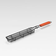 BBQ grill cage with wooden handle, view 3 - MRSLM