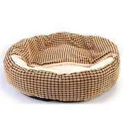 cozy hooded fluffy round pet bed, view 3 - MRSLM