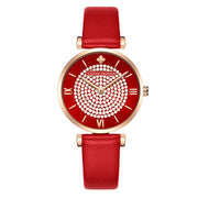 ladies sparkling dial belt strap watch, view 5 - MRSLM