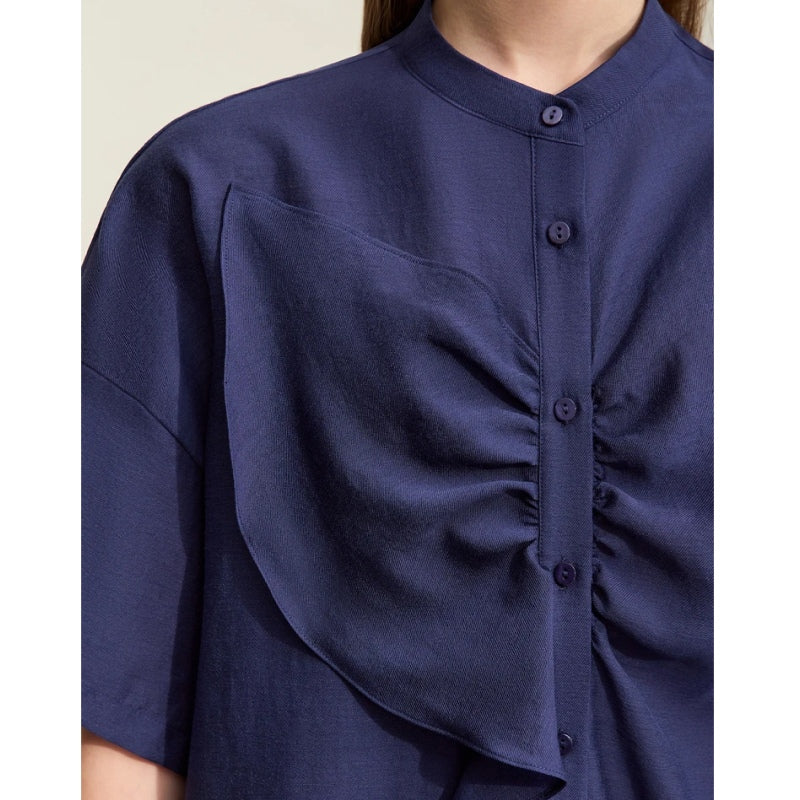 asymmetrical collar blouse, view 11 - MRSLM