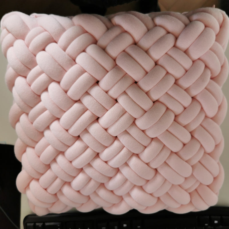 handmade cotton knot throw pillow, view 7 - MRSLM