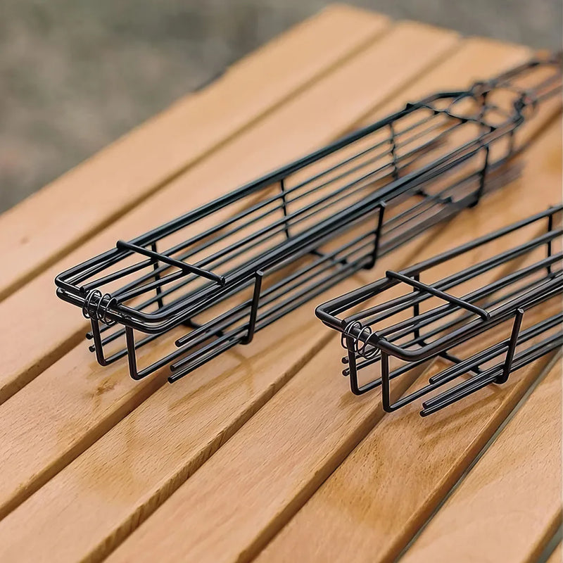 BBQ grill cage with wooden handle, view 6 - MRSLM