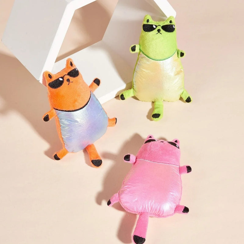 plush sunglasses cat toy, view 7 - MRSLM