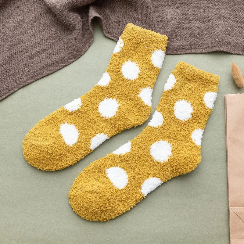 Candy color fluffy dot socks for women, view 4 - MRSLM