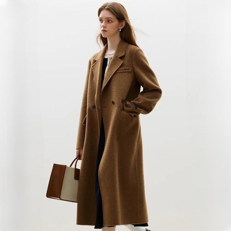 camel hair long woolen coat for women - MRSLM