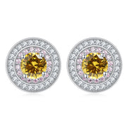 sterling silver round micro set zircon earrings, view 13 - MRSLM