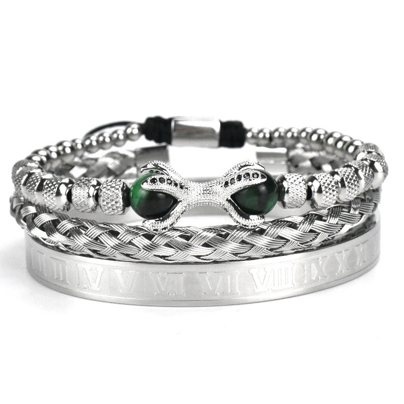 roman numeral bracelet set 3 pieces, view 4 - MRSLM