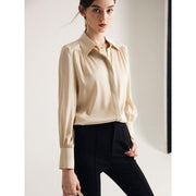 Long sleeve silk blouse for women, view 13 - MRSLM