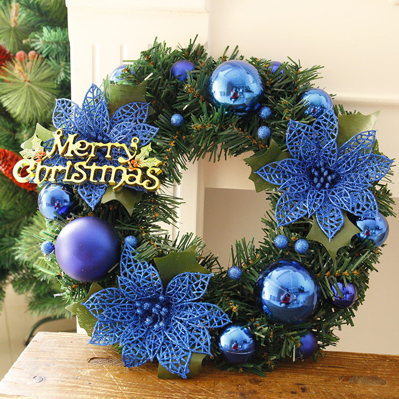 Metallic Christmas ornament wreath, view 7 - MRSLM