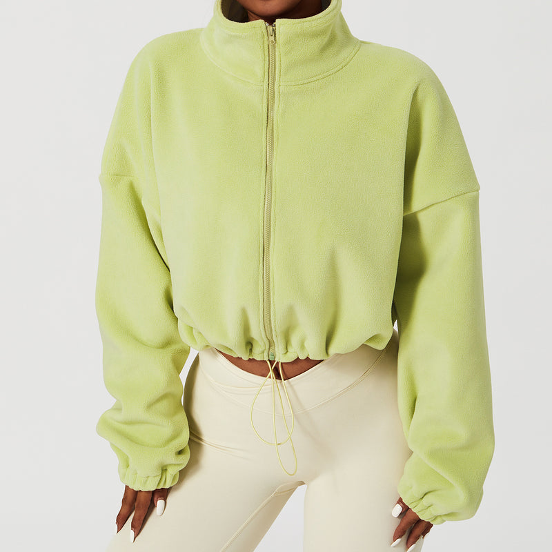 women's loose stand collar sports coat, view 4 - MRSLM