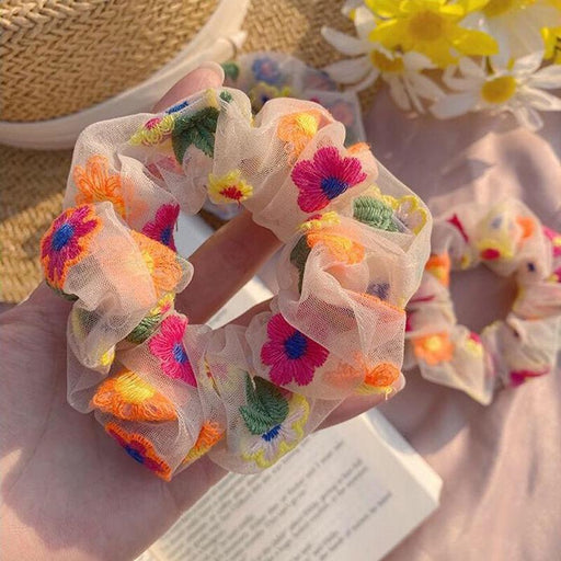 embroidery daisy elastic hair bands - MRSLM