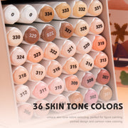 36 skin tone alcohol markers set, view 4 - MRSLM