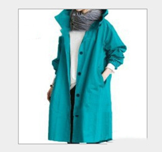 women's hooded windbreaker jacket with button pockets, view 18 - MRSLM