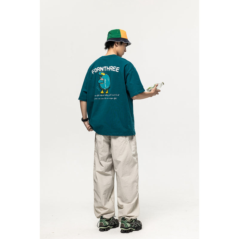 retro loose cotton T-shirt, view 4 - MRSLM