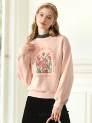 women's half high neck fleece hoodie, view 3 - MRSLM