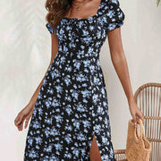 Women's printed long strapless dress - MRSLM