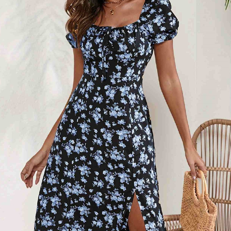Women's printed long strapless dress - MRSLM