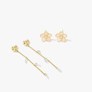 cherry blossom tassel earrings, view 4 - MRSLM