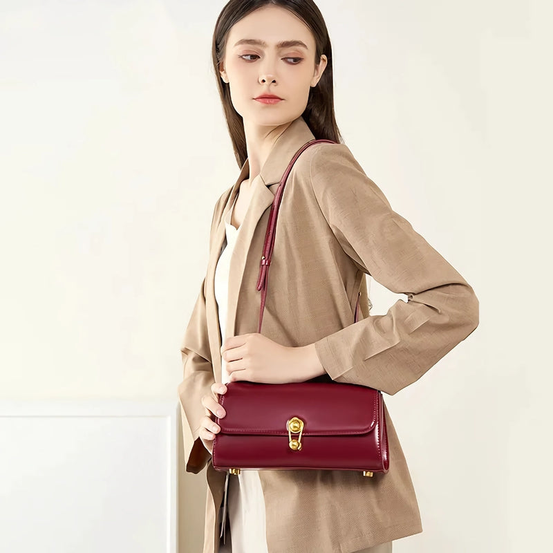 burgundy leather crossbody bag, view 6 - MRSLM