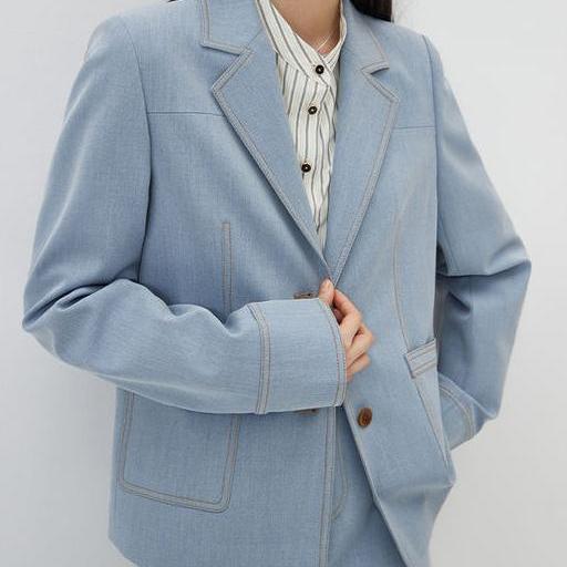light denim shoulder blazer - MRSLM