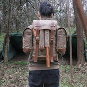 oil wax canvas camping backpack, view 8 - MRSLM