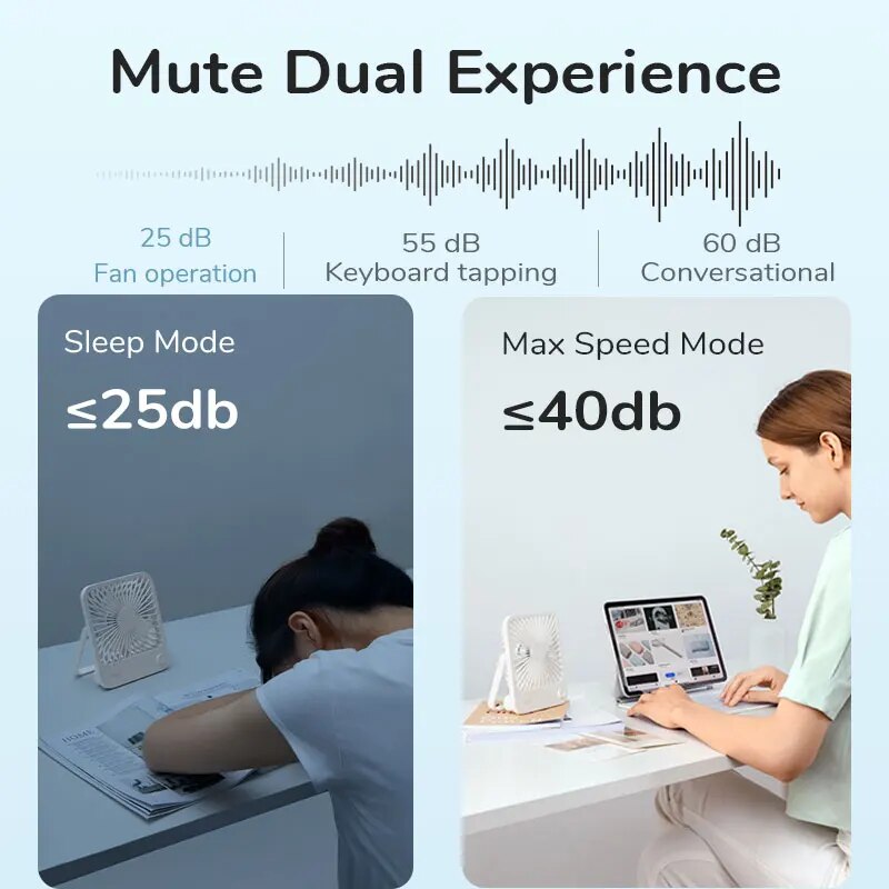 quiet foldable desk fan, view 9 - MRSLM